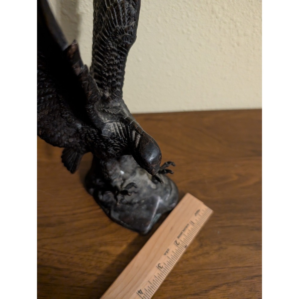 Brass Eagle Statue Sculpture Tabletop Figurine Home Decor Gifts Sarreid - Picture 3 of 6